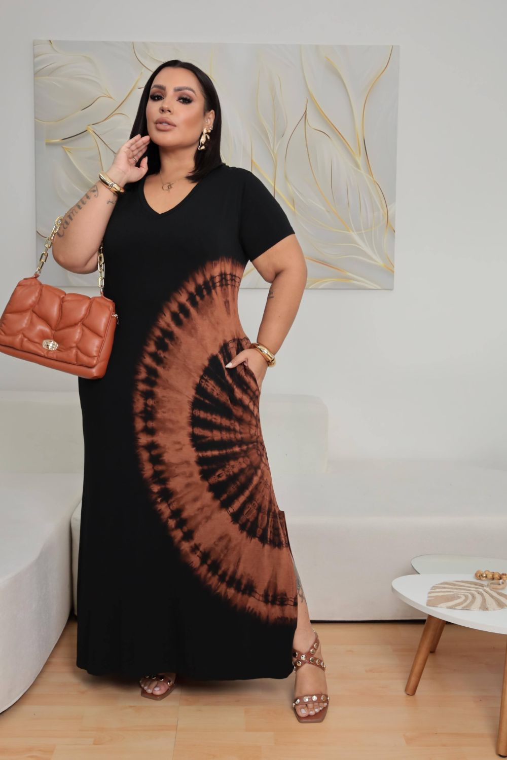 Vestido Longo Plus Size Tie Dye Mandala | Usedellas